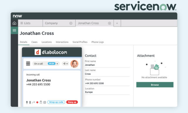 La integración de Diabolocom con ServiceNow agiliza tus campañas de llamadas.